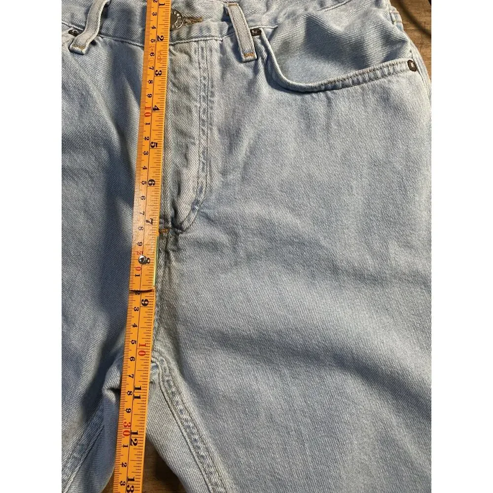 AGOLDE PARKER Jeans Button Fly Straight Cropped Relaxed Pivot Light Wash 25